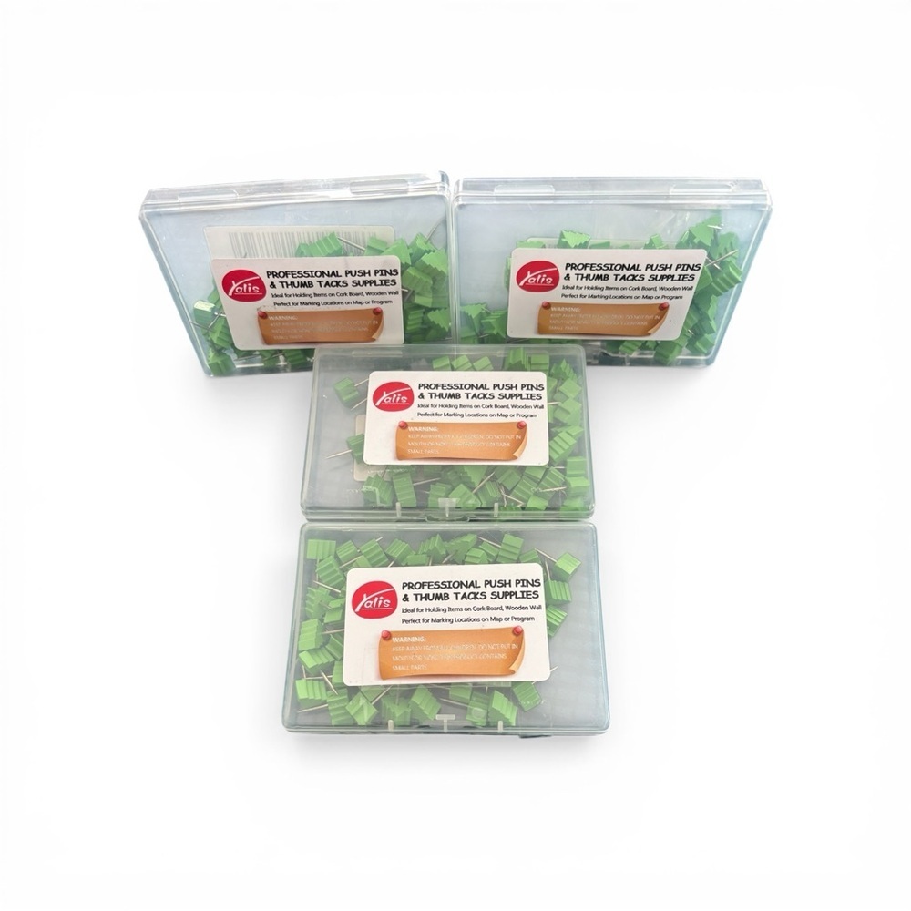 Yalis Lot of 4/60 Pack Pine Tree Decorative Push Pins Green Wooden Tacks 240PC